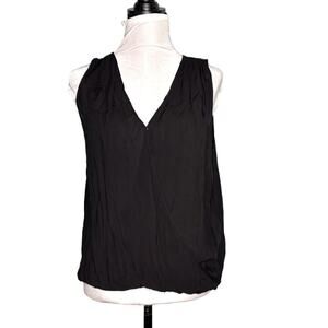 Velvet by Graham & Spencer V-Neck Crisscross Sleeveless Top Black Size Small